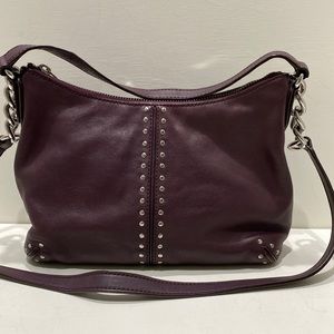 MICHAEL Michael Kors Purple Leather Studded Shoulder Bag